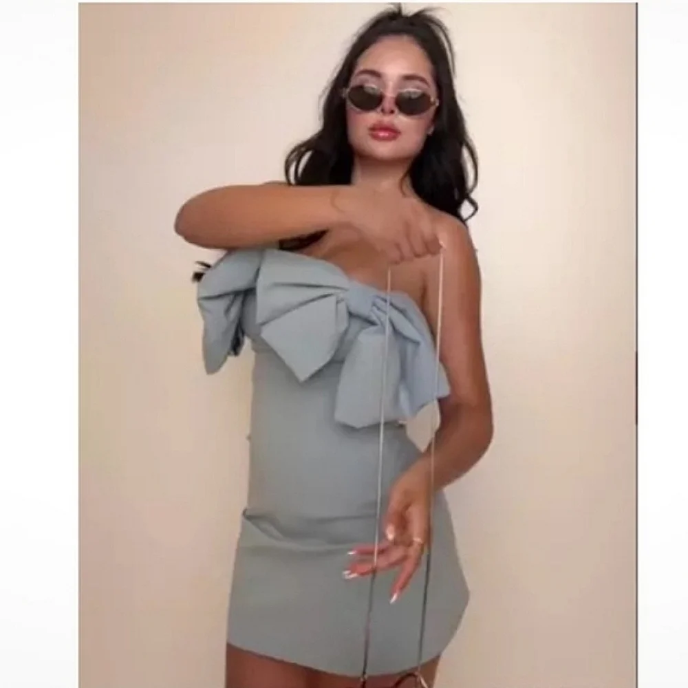 Zara NWT strapless bow dress Size XS